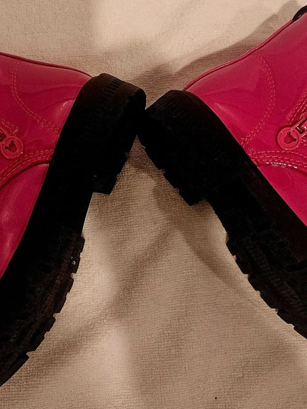 Girls' Shiny Hot Pink Lace-Up Ankle Boots with Cozy Lining